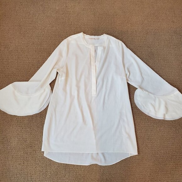 Gorgeous Soft Surroundings Popover blouse Ivory/Soft White Bell/Tulip Sleeve M - Picture 1 of 9
